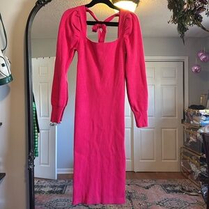 House of Harlow 1960 pink midi sweater dress. Size small
